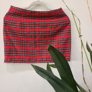SHEIN Size Small Red Plaid Skirt